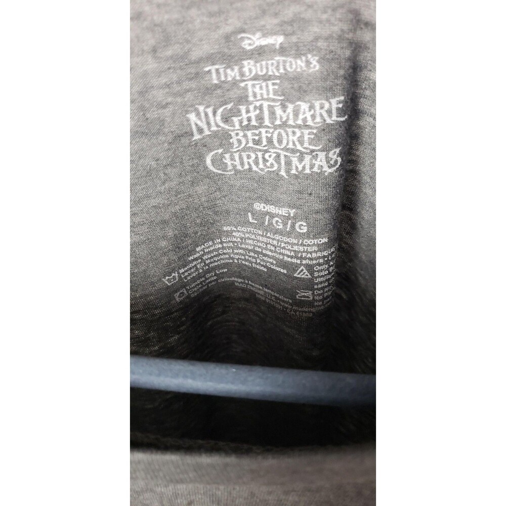Disney Nightmare Before Christmas Tee Shirt L Gray Jack Skellington Halloween - Picture 5 of 8
